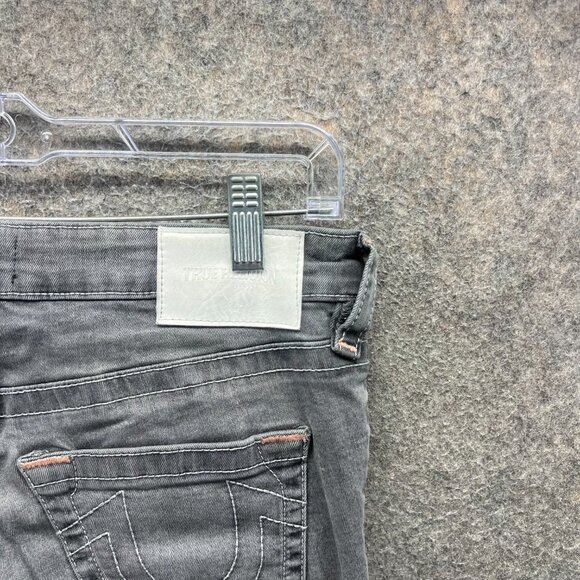 True Religion Jeans Womens 29 Gray Denim Stella Mid Rise Skinny Fit Washed - Picture 10 of 12